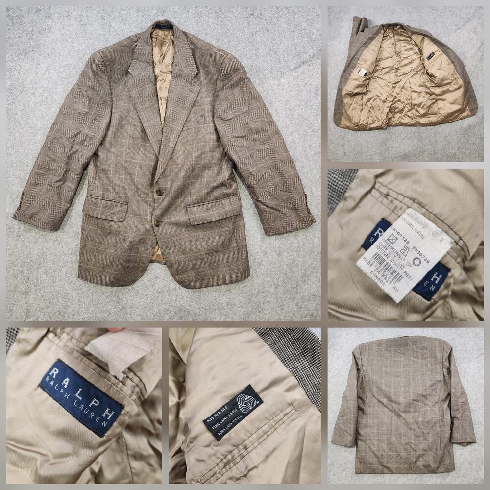 RRL Ralph Ralph Lauren Blazer Mens 40R? Plaid Pure New Wool Sport Coat Jacket